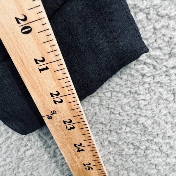 Time And Tru Womens Top Medium 8/10 Black Wrap Shirt 3/4 Sleeve Tie Waist Blouse - Picture 8 of 8